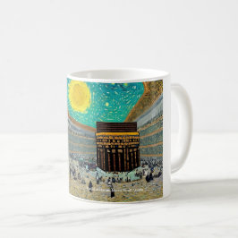 Taza De Café Masjid al-Haram, La Meca, Arabia Saudita en una ta
