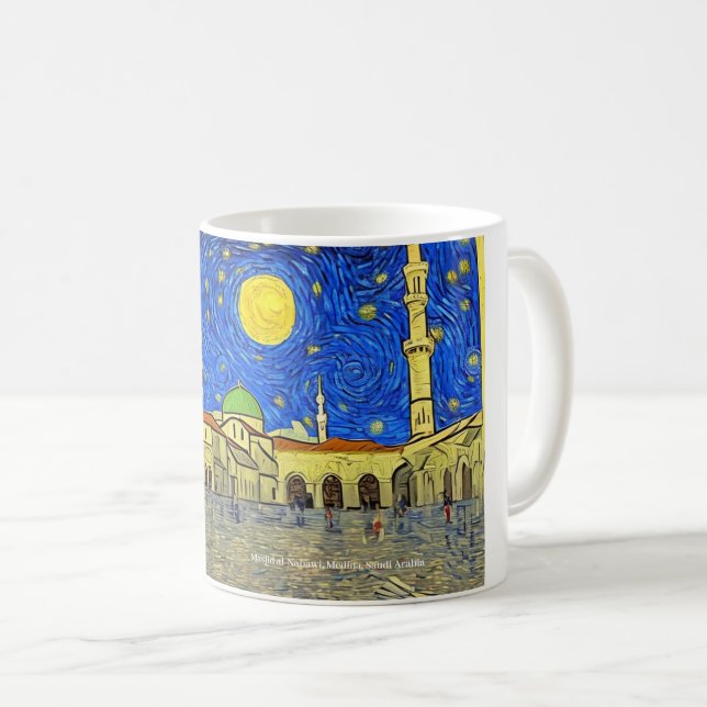 Taza De Café Masjid al-Nabawi, Medina, Arabia Saudita en una ta (Anverso derecho)