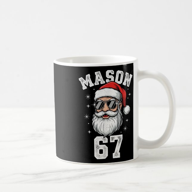 Taza De Café Mason 67 Cool Santa Christmas Six Seven Meme  (Derecha)