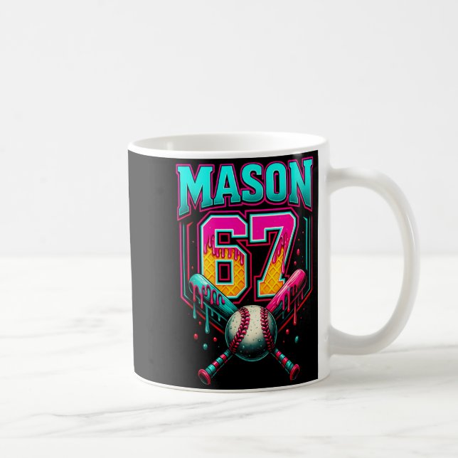 Taza De Café Mason 67 Funny Ice Cream Drip Baseball Ice Cream D (Derecha)