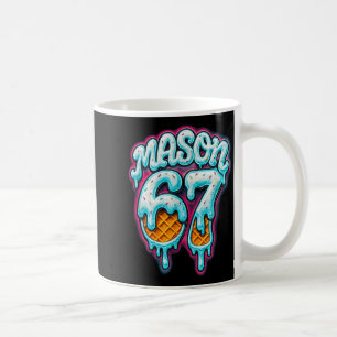 Taza De Café Mason 67 Helado Goteo Seis Siete Meme 6 7 Adolesce