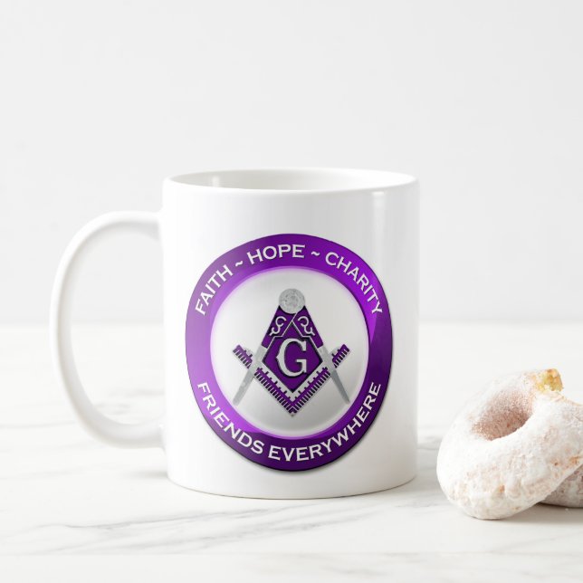 Taza De Café Masonic Mug Purple (Con donut)