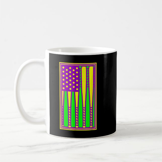Taza De Café Masquer del Carnaval Mardi Gras de Bandera America (Izquierda)