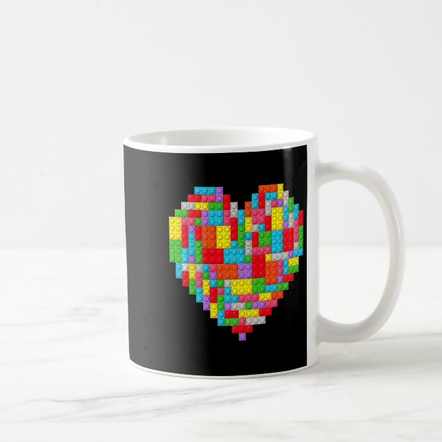 Taza De Café Master Builder Block Brick Building Heart Valentin (Derecha)