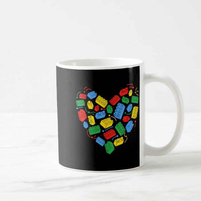 Taza De Café Master Builder Block Brick Building Heart Valentin (Derecha)