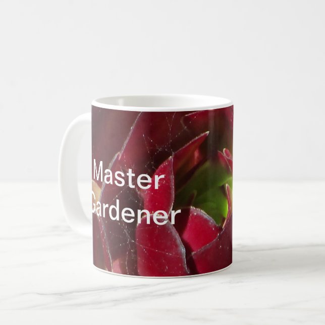 Taza De Café Master Gardener Red Succuler Photo Landscaper (Anverso izquierdo)