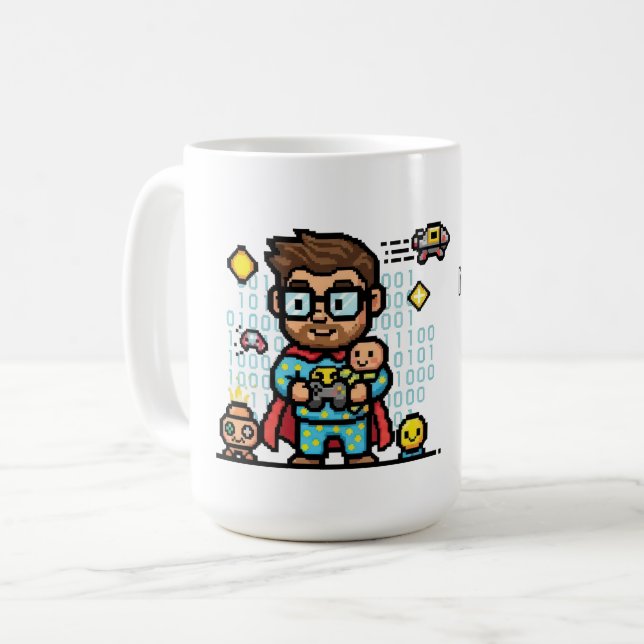 Taza De Café Master of Bytes & Bedtime Geek Dad (Anverso izquierdo)