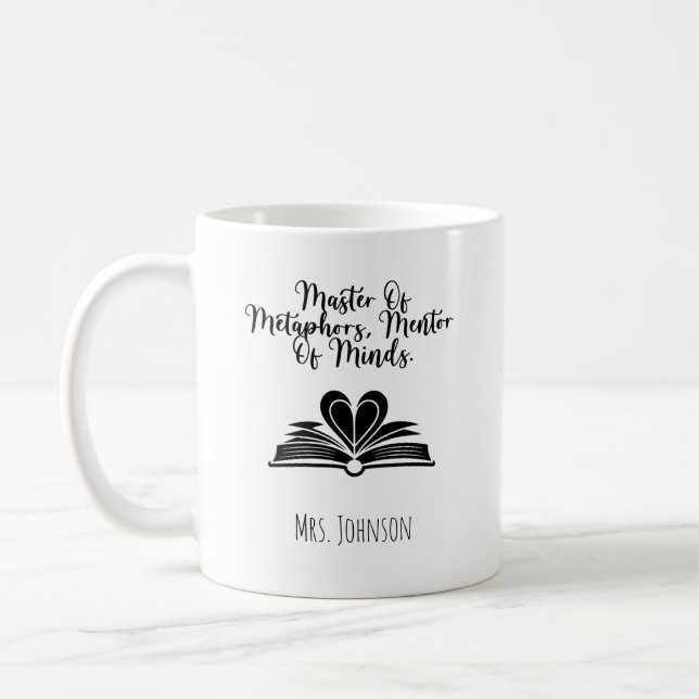 Taza De Café Master Of Metaphors, Mentor Of Minds Educator (Izquierda)
