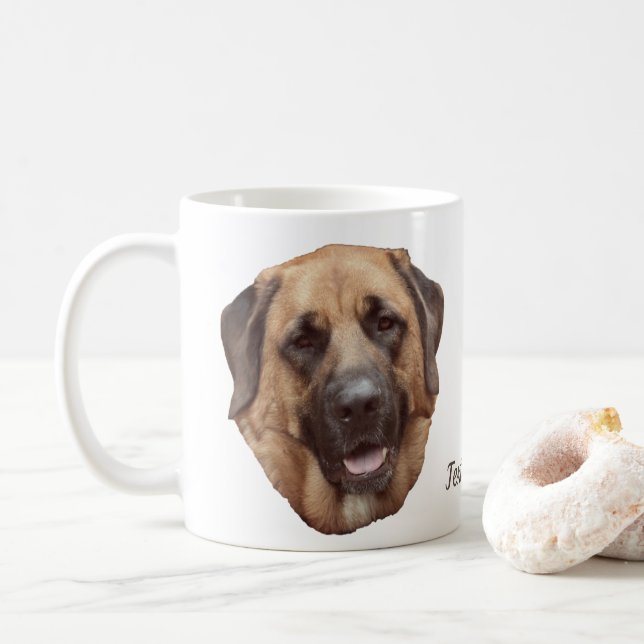 Taza De Café Mastiff Dog Lover Personalizado (Con donut)