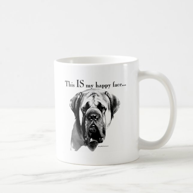 Taza De Café Mastiff Happy Face (Derecha)