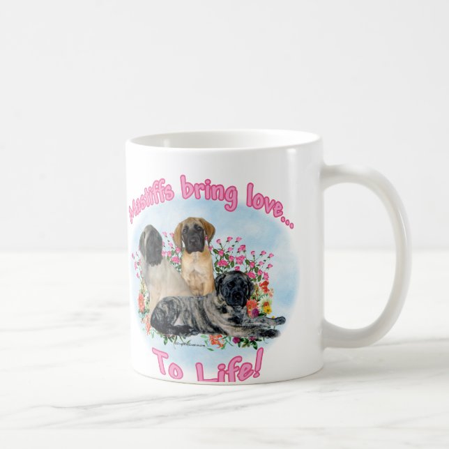 Taza De Café Mastiff trae amor a la vida Mug (Derecha)