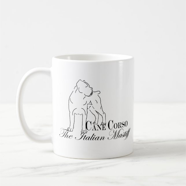 Taza De Café Mastín del italiano de Corso del bastón (Izquierda)