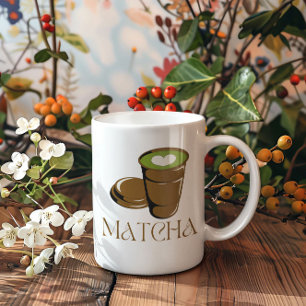 Taza De Café Matcha Boba Tea