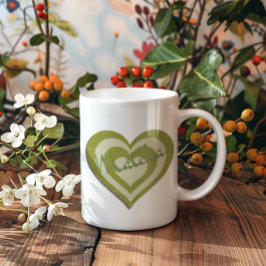 Taza De Café Matcha Té verde , corazón retro y2k