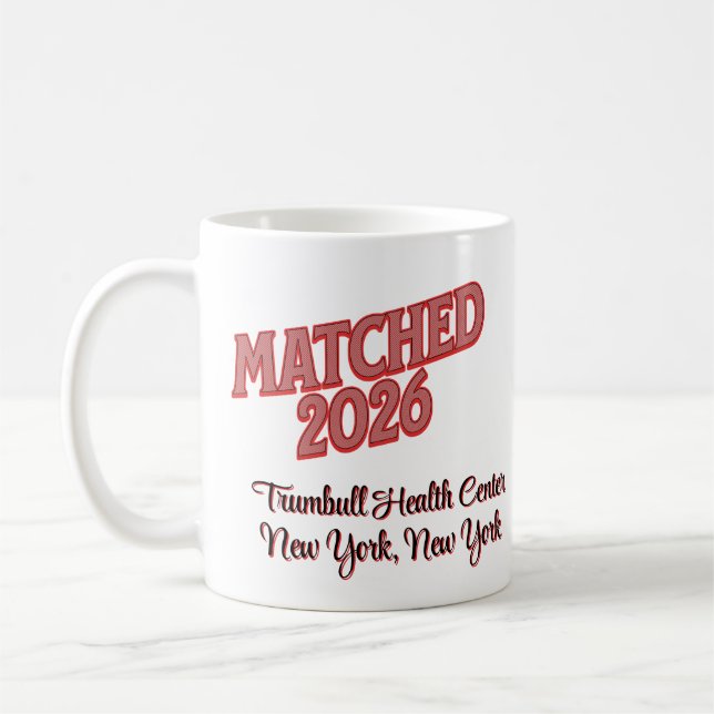 Taza De Café Matched 2026 Personalized Residency Match Day Gift (Izquierda)