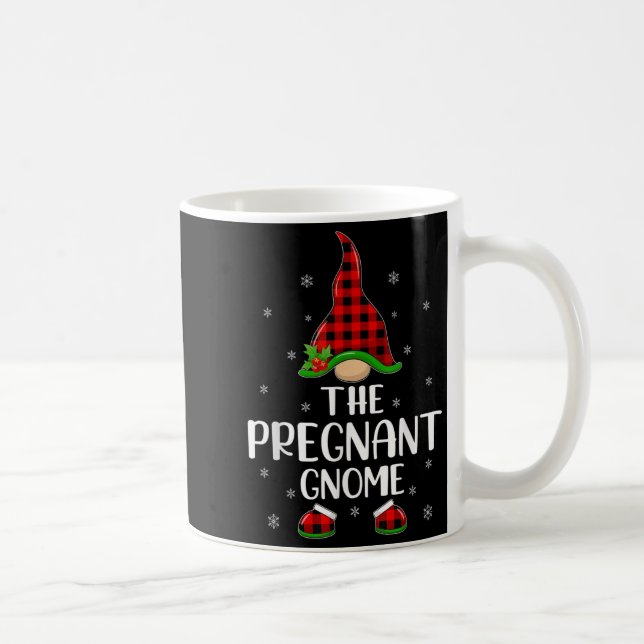 Taza De Café Matching Family Buffalo Plaid The Pregnant Gnome C (Derecha)