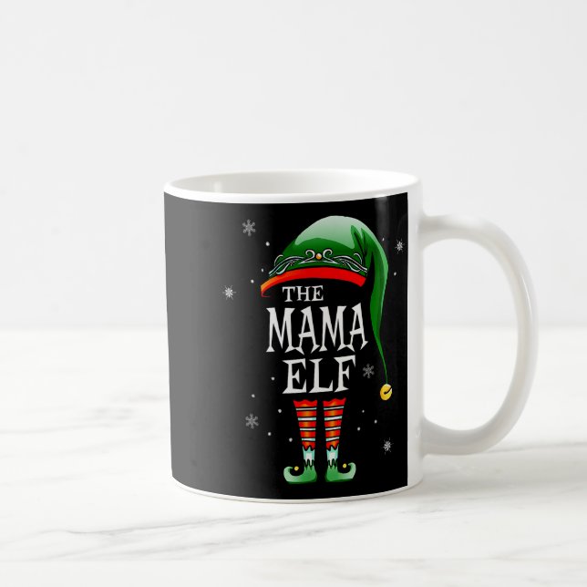 Taza De Café Matching Family Funny The Mama Elf Christmas  (Derecha)