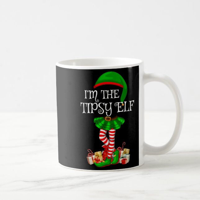 Taza De Café Matching Family Group I'm The Tipsy Elf Christmas  (Derecha)