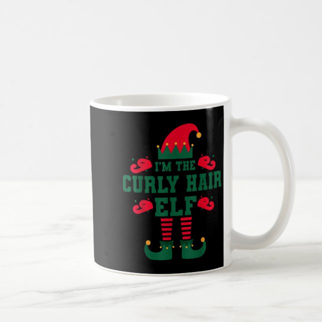 Taza De Café Matching Family I'm The Curly Hair Elf Christmas  (Derecha)
