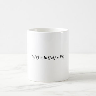 Taza De Café Matemática de fórmula ln(z) = ln( z ) + i*j