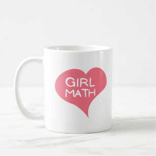 Taza De Café MATEMÁTICAS DE CHICA Corazón de Amor Rosa