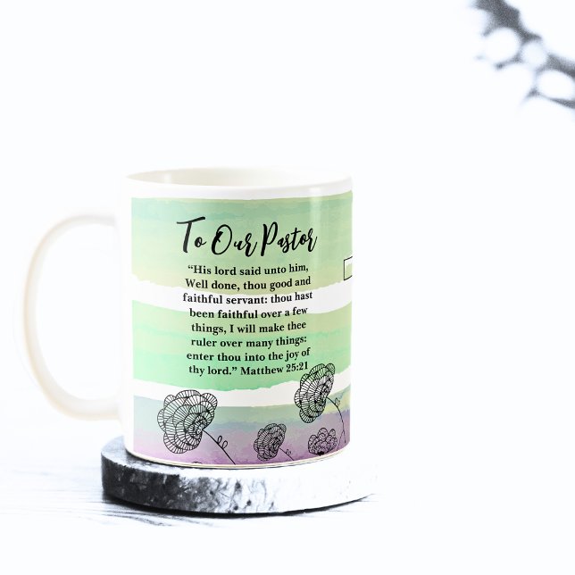 Taza De Café Mateo 25:21 Apreciación del pastor (Subido por el creador)