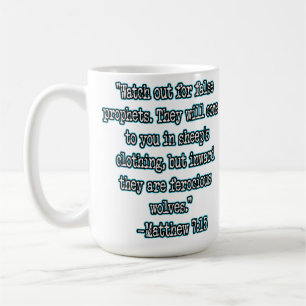 Taza De Café Mateo 7:15 Cuidaos de los falsos profetas