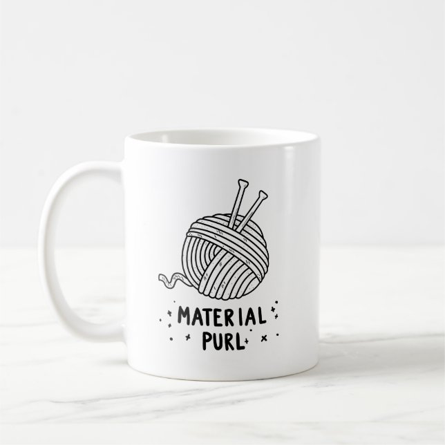Taza De Café Material Purl Fabulous Knitus Pun Mug (Izquierda)