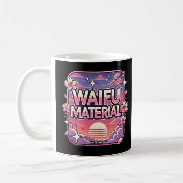 Taza De Café Material Waifu" (Izquierda)