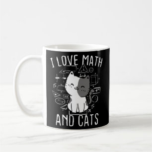 Taza De Café Math Kitty Cat Me Encantan Las Matemáticas Y Los G