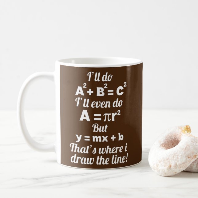 Taza De Café Math Lover Ahí es donde hago la línea divertida (Con donut)
