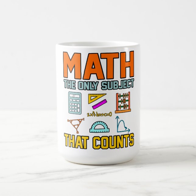Taza De Café Math Subject cuenta a Mathacher de matemáticas (Centro)