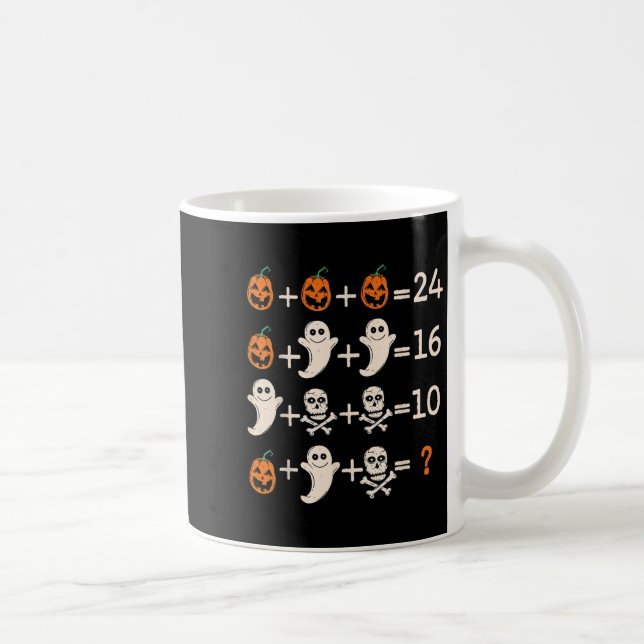 Taza De Café Math Teacher Halloween Algebra Operation Mathemati (Derecha)