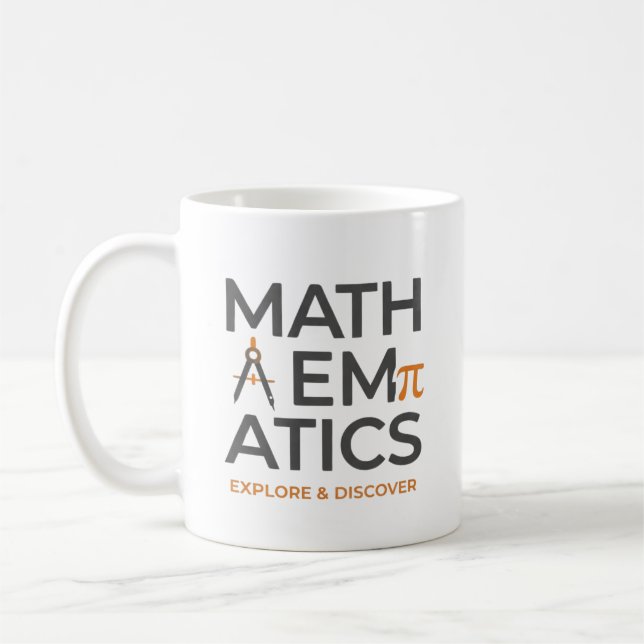 Taza De Café Math Teacher Typography Design (Izquierda)
