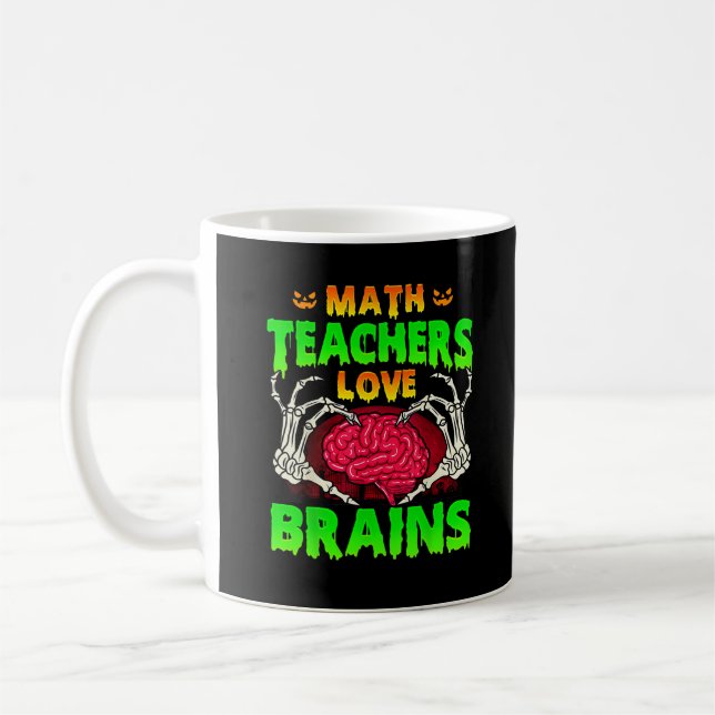 Taza De Café Math Teachers Brains Skeleton Halloween (Izquierda)