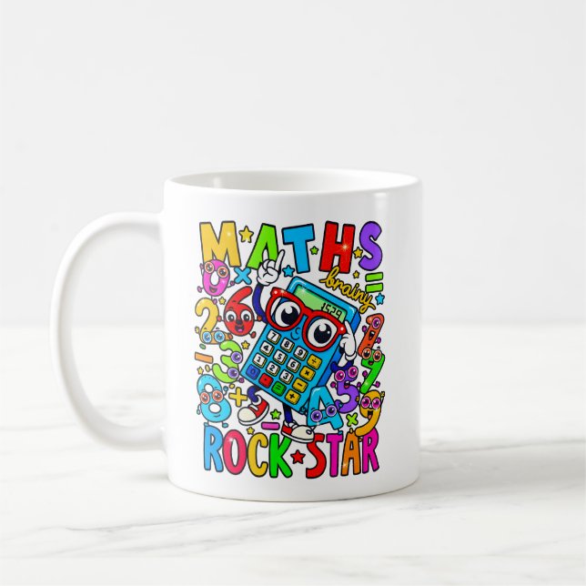 Taza De Café Maths Rock Star Mug | Number Day Teacher Gift (Izquierda)