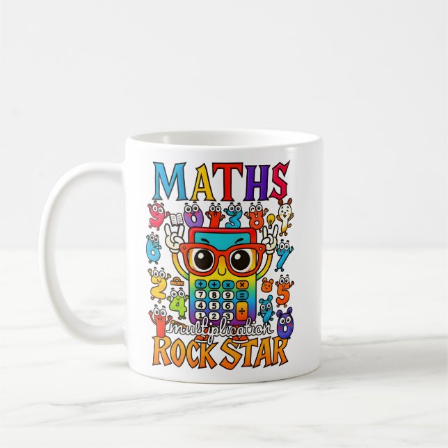 Taza De Café Maths Rockstar Cute Calculator Mug (Izquierda)