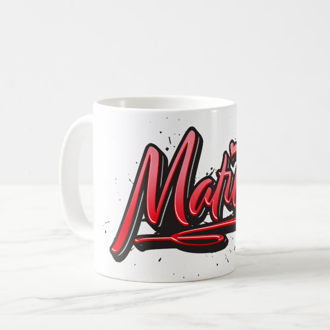 Taza De Café Matilde red Heart Graffiti Tasse Kaffeetasse (Anverso izquierdo)
