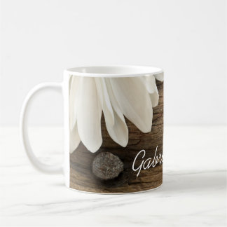 Taza De Café Matrimonio de campo de la marea blanca y la madera