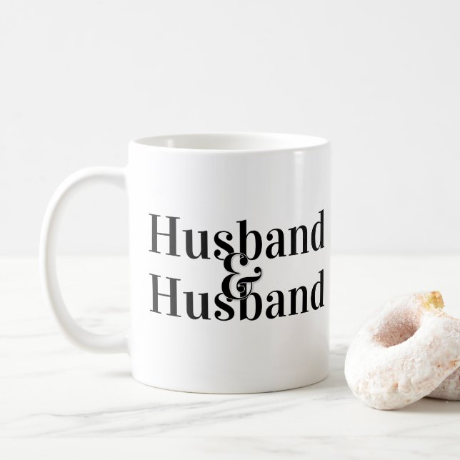 Taza De Café Matrimonio gay entre marido y marido (Con donut)