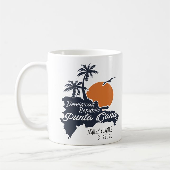 Taza De Café Matrimonio personalizado de la Marina Retro de Pun (Izquierda)