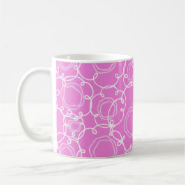 Taza De Café Matriz floral abstracta (rosa suave) Arte fino