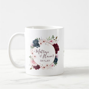 Taza De Café Matrón de honor rojo y Rosa de agua de la marina W