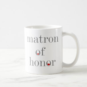Taza De Café Matrona gris del texto del honor