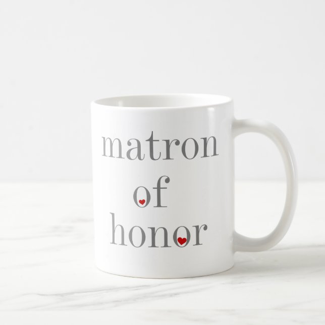 Taza De Café Matrona gris del texto del honor (Derecha)