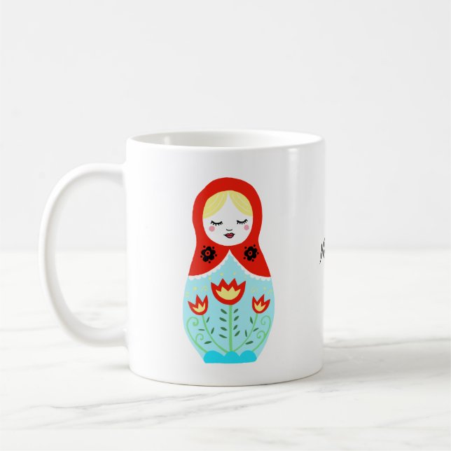 Taza De Café Matryoshka muñeca anidada rusa personalizado (Izquierda)