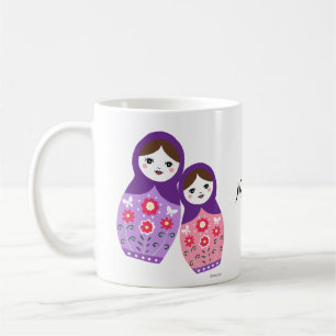 Taza De Café Matryoshka muñecas adorables rusas anidando a mam