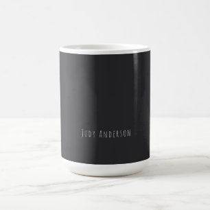 Taza De Café Matte Black Professional Plain Modern Elegant Name