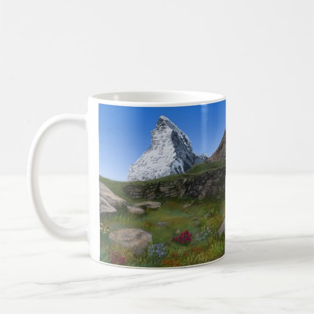Taza De Café Matterhorn Suiza Guión de aliento JW (Izquierda)