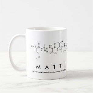 Taza De Café Matti peptide name mug
